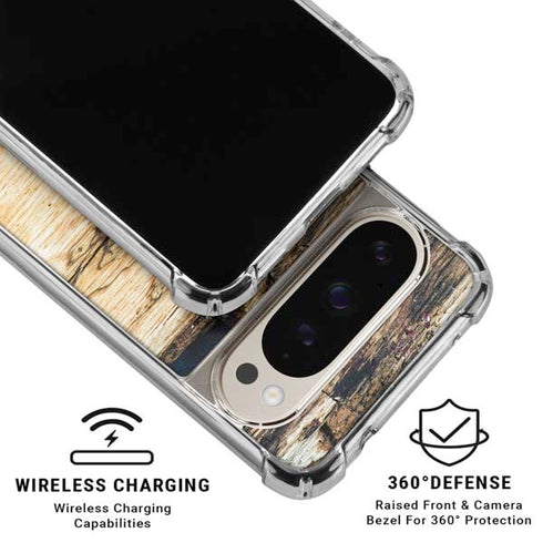 Blue Resin Wood Pixel 9/9 Pro Clear Case
